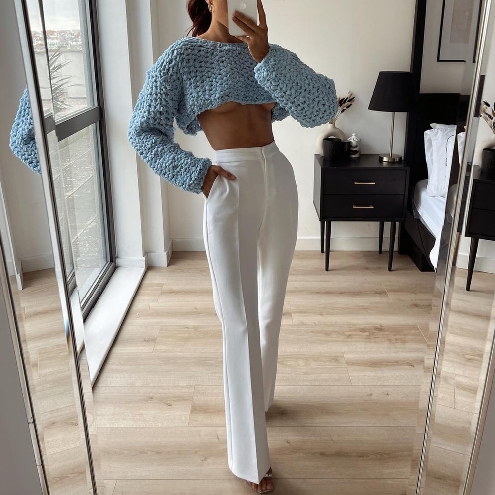 NWT Zara Limited Edition Cropped Crochet Sweater - Picture 2 of 9